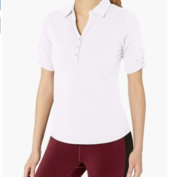 NEW Cutter & Buck White Polo Shirt Womens XXL Elbow Sleeve Drytec Cotton Top NWT - Picture 1 of 13